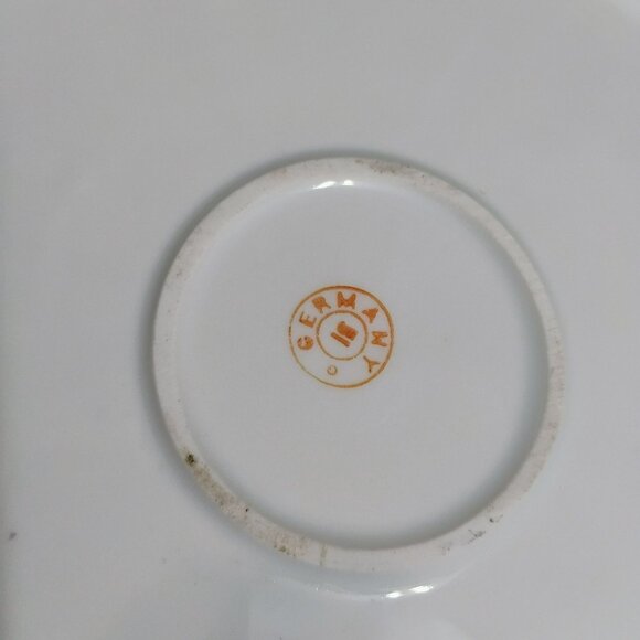 Antique Victorian German Porcelain Serving Platter, Pink Roses Floral 12" Plate - Picture 4 of 5